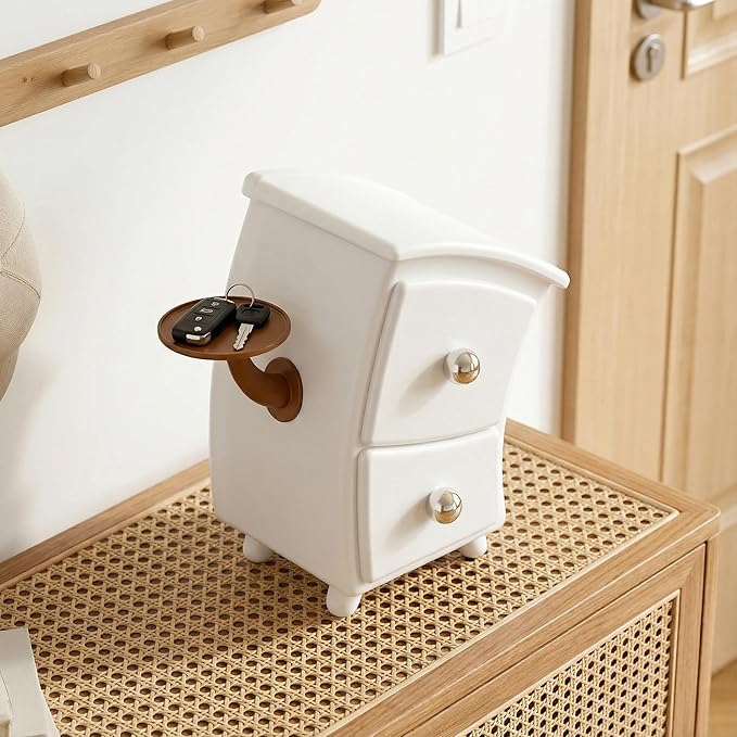 Creative Cabinet-Shaped Storage Box with Arms, Funny Decorative Organizer for Desk, Cute Mini Drawer Box for Office, Bedroom, or Living Room Decor