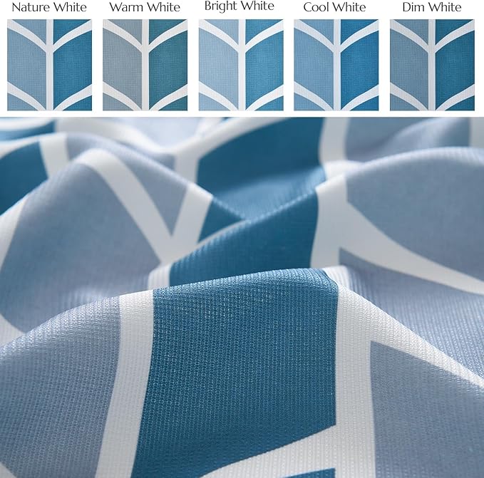 jinchan Blue and White Geometric Shower Curtain Chevron Arrow Farmhouse Shower Curtains for Bathroom Modern Waterproof Fabric with 12 Hooks 70x72 Inches