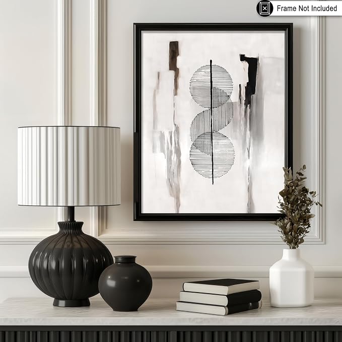 Poster Master Circle Lines Poster - Line on Ink Wash Print - Drawing Illustration - Geometric Design - Abstract Illustration - Line Design - Bedroom or Living Room Decor - 11x14 UNFRAMED Wall Decor