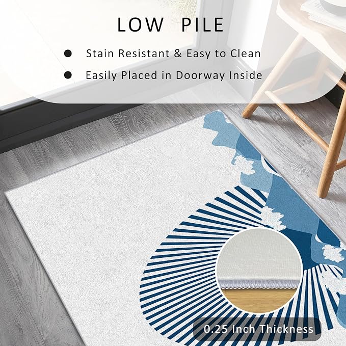 Boho Sunshine Runner Rug 4x11, Japanese Landscape Design, Modern Coastal Area Rug, Washable Non-Slip Floor Carpet Runner for Bedroom, Dining Room, Living Room Aisle