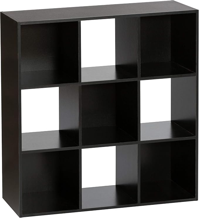 Home Basics Cubic Natural Wood Storage Rack, Room Storage Clothes Storage Home Decoration Bookshelf Toy Storage Cabinet Suitable for Home and Office Cabinets Natural 9 Cube
