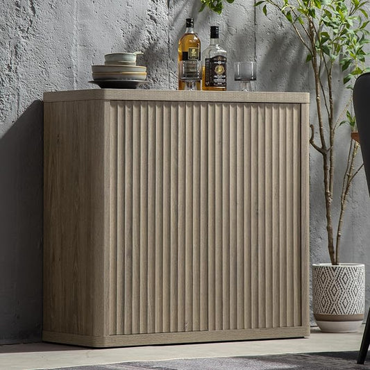 SICOTAS Buffet Cabinet with Storage 34.6" Sideboard Accent Modern Credenza with Doors & Shelves Fluted Tall Media Console Mid Century Coffee Bar Table for Living Room Kitchen Dining Room Hallway