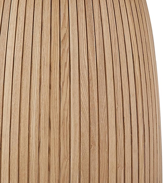 47.24" Round Dining Table for 4 6 People, Modern Farmhouse Wood Dining Room Table with Circle Table Top & Fluted Circular Drum Pedestal Base for Kitchen, Restaurant, Café, Oak