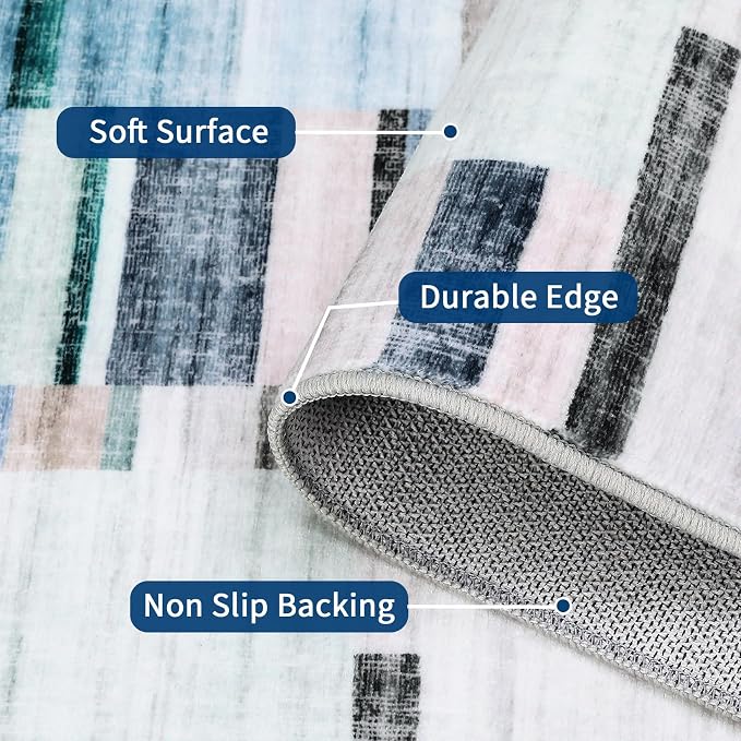 Large Area Rug 10x13 Rugs for Living Room Washable Rug Modern Non Slip Throw Rugs Bedroom Rug Soft Non Shedding Low Pile Stain Resistant Carpet for Dining Room Nursery Classroom 10'x13'