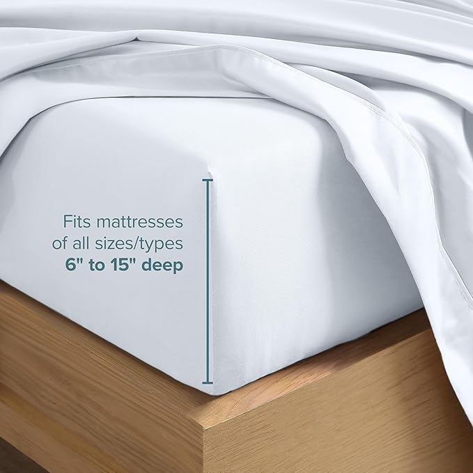 Bare Home Twin XL Sheet Set - 1800 Ultra-Soft Microfiber Twin Extra Long Bed Sheets - Double Brushed - Deep Pockets - Easy Fit - 3 Piece Set - Bedding Sheets & Pillowcases (Twin XL, White)