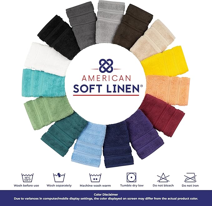 American Soft Linen Premium 3 Piece Towel Set, 1 Bath Towel 1 Hand Towel 1 Washcloth, 600 GSM 100% Cotton Turkish Towels for Bathroom, Red Towel Set