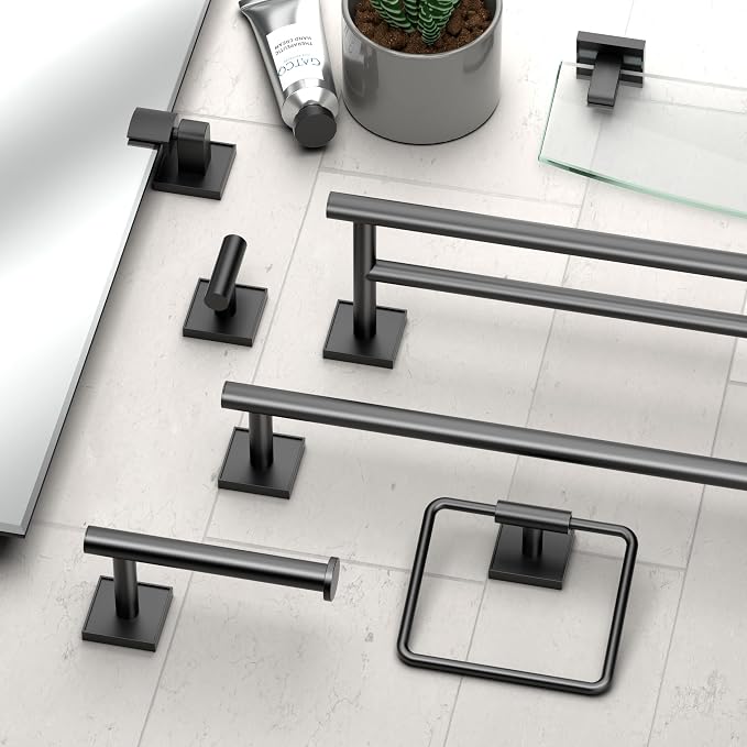 Gatco 5611MX Mode Towel Bar, 18 Inch, Matte Black