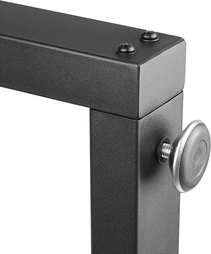 Metal Table Legs Desk Legs, Heavy Duty Square Tube Iron Desk Legs, DIY Furniture Legs for Dining Table, Coffee Table, Computer Desk, Workbench, Meeting Room Table, 28”H x 17.7”W, Set of 2, Black (T)