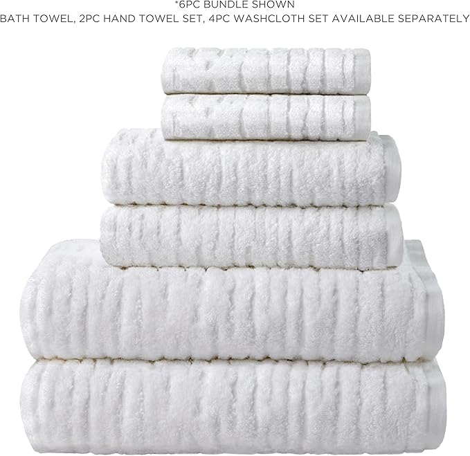 SKL Home CloudSoft Cotton Luxury Bath Towel, White