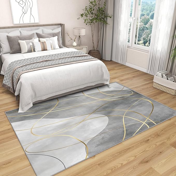 Mid Century Modern Rugs 8x10-7x10 Rug - Mid Century Modern Home Decor & Room Decor - Abstract Area Rug - Minimalist Rugs for Living Room Bedroom - Line Art Carpet - Mid Century Modern Gifts