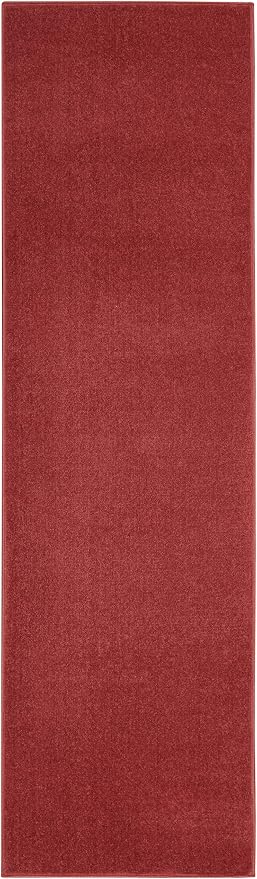 Nourison Home Nourison Essentials Brick Red 2'2" x 10' Area Rug - Easy Clean, Non Shedding, Bed Room, Living Room, Dining Room, Kitchen (10' Runner)