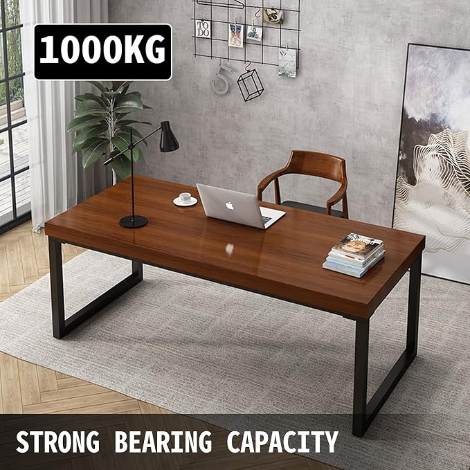 VEVOR Set of 2 Steel Table Legs, 28 Height 24 Wide Dining Table Legs,Heavy Duty 3.1" Width Box Section Square Table Legs,28x24x3.1 Inch Black Color Industrial Country Style Metal Dining Legs