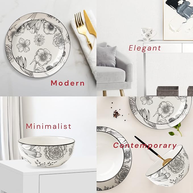 Safdie & Co. Porcelain Dinnerset 16 Piece Porcelain Bouquet