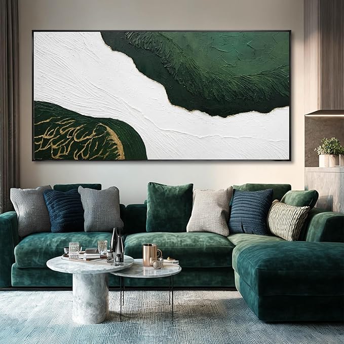 SOUGUAN Gold Foil Wood Wall Art Abstract Canvas Paintings Textured Artwork 29"x58" Large Pictures for Living Room Dining Room Office