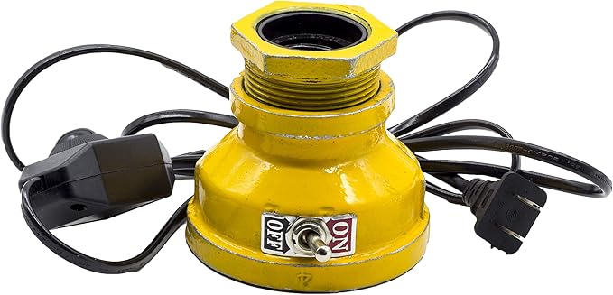 Loft Style Lamp, Corporal Yellow Steampunk Industrial Vintage Style, Water Pipe Table Desk Light with Dimmer, Aged Rustic Metal (Yellow) Replace The Bulb with dimmable Bulbs only