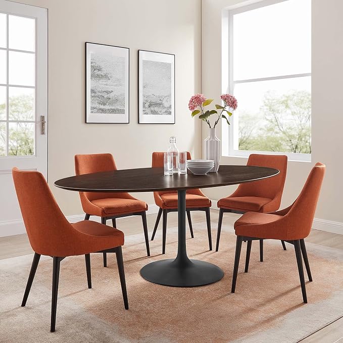 Modway Lippa Dining Table, 78", Black Cherry Walnut