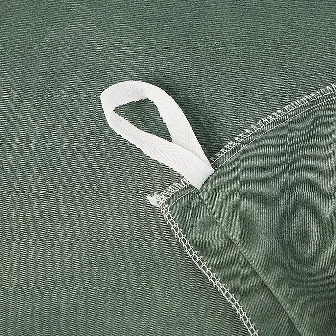 Omelas Sea Spray Green Duvet Cover Set King Size Modern Minimalist Style Solid Colored Bedding Sets Soft Microfiber Quilt Covers with Zipper Closure Corner Ties,No Comforter, WJL-OMUS-SJT-123GN-King