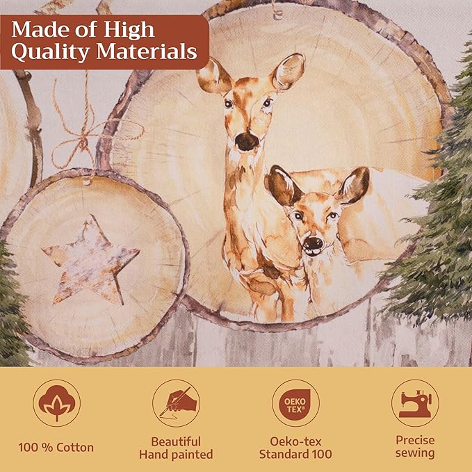 Maison d' Hermine Table Cloth Rectangle Table 100% Cotton 70 x 90 Inches Fall Tablecloth Reusable Everyday Use for Thanksgiving Christmas Decorations Dining Farmhouse Party (Mountain Life)