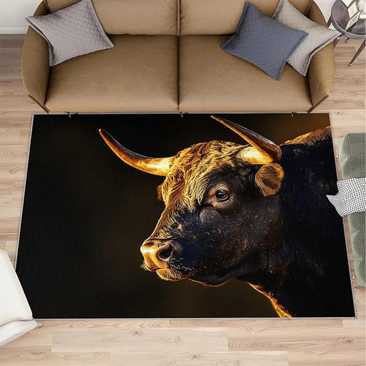 Highland Cow Rug - Home Decor & Gifts, 3x5 Area Rug, Animal Rugs for Living Room, Cow Washable Rugs for Bedroom, Non Slip Indoor Carpet, Soft & Low-Pile