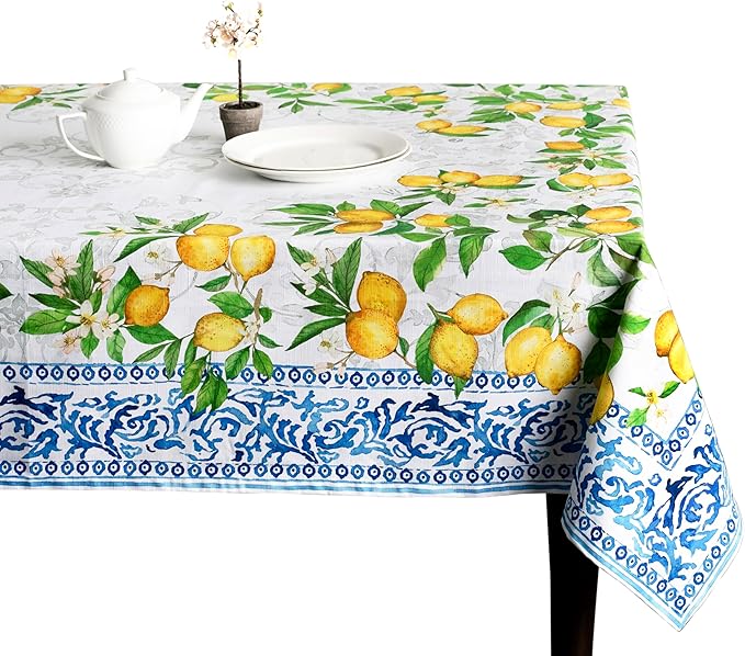 Maison d' Hermine Table Cloth Rectangle Table 100% Cotton 60 x 90 Inches Tablecloth Reusable Decorative for Dining Room Farmhouse Home Valentines Day Decorations Spring Summer - Cedrat