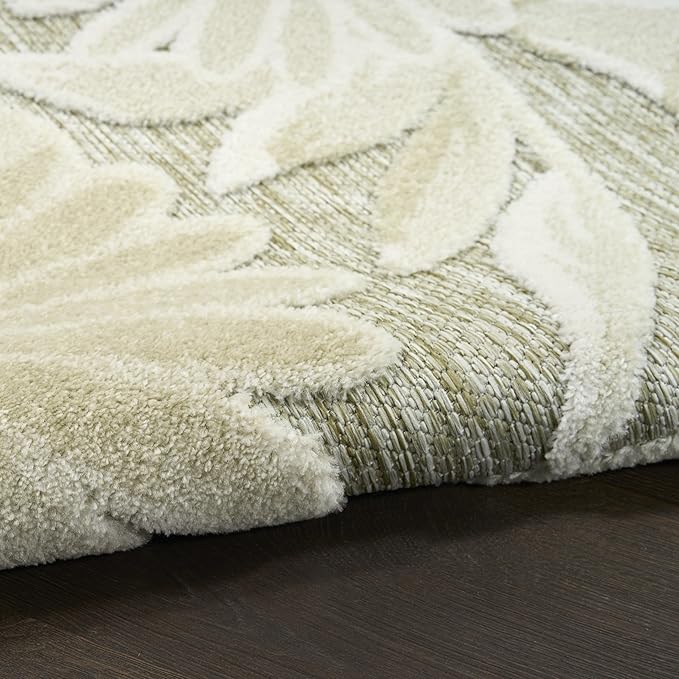 Nourison Home Aloha Ivory Sage 2'8" x 4' Area Rug - Easy Clean, Non Shedding, Bed Room, Living Room, Dining Room, Kitchen (3' x 4')