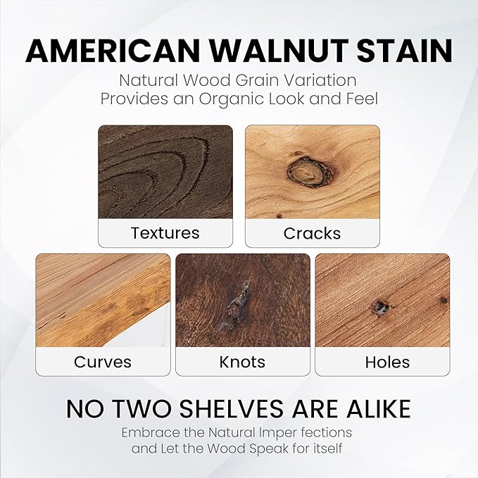 Fun Memories Floating Shelves for Wall Decor, Rustic Solid Elm Wood Live Edge Floating Shelves Wall Mounted, Heavy-Duty Shelf with Invisible Bracket for Living Room Kitchen, 72 Inch Set of 1, Natural