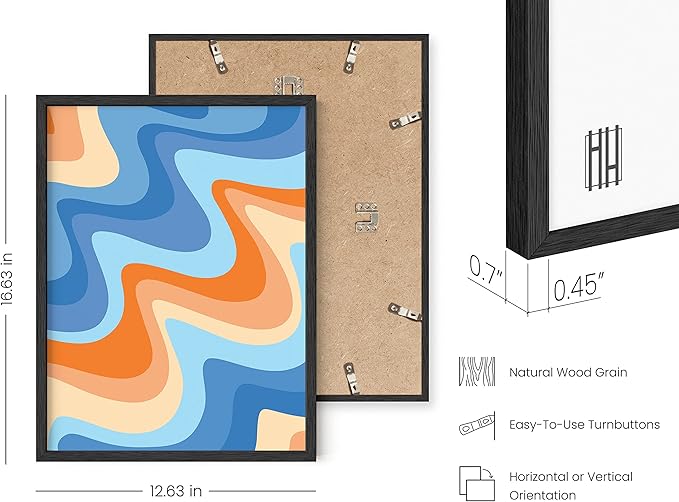 HAUS AND HUES Beach Picture Wall Art - Abstract art featuring tropical beach vibes, perfect for brightening up your space (Black Frame, 12x16).