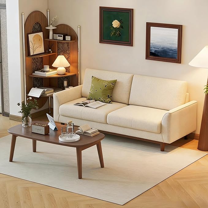 Foldable Coffee Table, Sofa Table, Coffee Tables for Living Room，Minimalist Solid Wood Side Table, Foldable Legs, Walnut Color.(39.4IN)