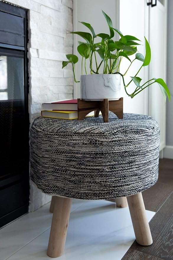 Flora Bunda Mid Century 5 inch Marble Finish Ceramic on Wood Stand