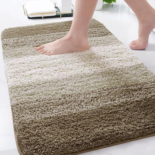 Arotive Microfiber Bathroom Rugs, Shaggy Soft and Absorbent Bath Rug, Non-Slip, Thick Plush Machine Washable Dry Bath Mats for Bathroom, Tub and Shower, 34x21, Coffee, Rectangular