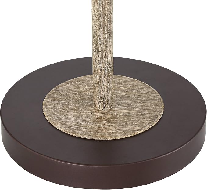 Regency Hill Jenson Rustic Farmhouse Pharmacy Floor Lamp Standing with USB Charging Port 54" Tall Bronze Faux Wood Adjustable Swing Arm for Cottage Core Living Room Reading Bedroom Office House Home