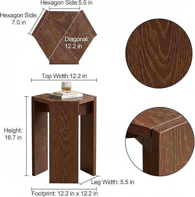 Solid Wood Nesting Coffee Tables (2 Sets of 2), 4-Piece Modular Living Room Table Set with Multiple Layouts, for Living Room Layout - Black - 12.2" L x 12.2" W x 16.7" H