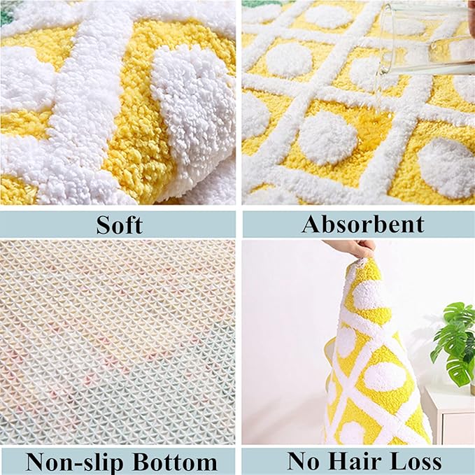 UKELER Bath Rug for Kids Non Slip Absorbent Bathroom Rugs Decorative Kitchen Mat Cartoon Pineapple Area Rugs for Kids Playroom Nursery Decor 31.5''x19.7''