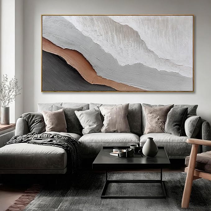 SOUGUAN Beach Canvas Wall Art Modern Artwork Simple Decorative Painting 29"x58" Large Pictures for Bedroom Office Decorations