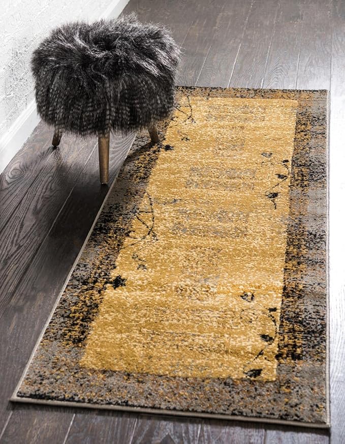 Unique Loom Barista Collection Area Rug - Excelsa (2' 2" x 5' 3" Runner, Beige/Brown)