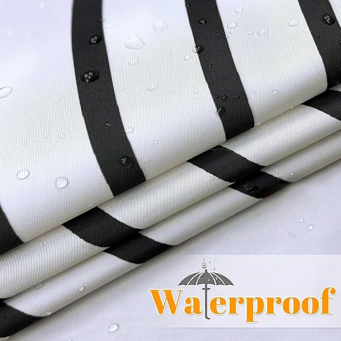 Boho Mid Century Leaf Shower Curtain Set,Arch Sun Design,Minimalistic Leaves Pattern,Waterproof and Luxurious Fabric-12 Hooks(Black-72" x 96")