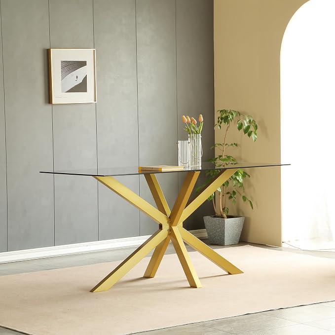 30 Inch Modern Table Base Gold, Metal Dining Table Legs with Suction Cups, Heavy Duty Desk Base for Marble,Glass,Wood Top, Set of 4 Furniture Legs for Home,Kitchen,DIY Bench Legs Coffee Table (Gold)