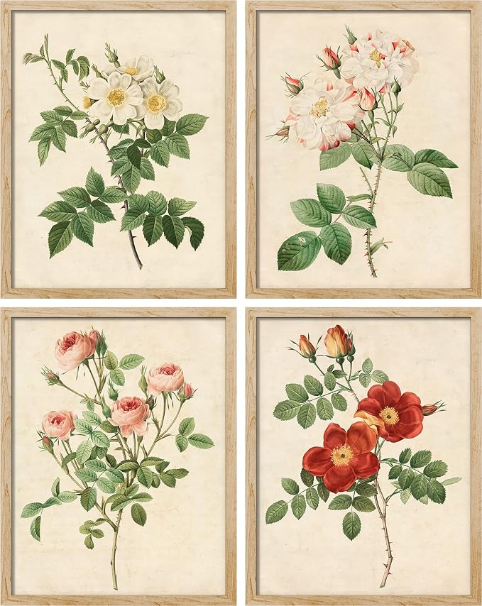 SIGNWIN Poster Bathroom Decor 11"x14", Wall Art Room Decor Multicolor for Living Room, Bedroom, Office Vintage Colorful Wildflower Variety Nature Wilderness Plant Art Floral Botanical