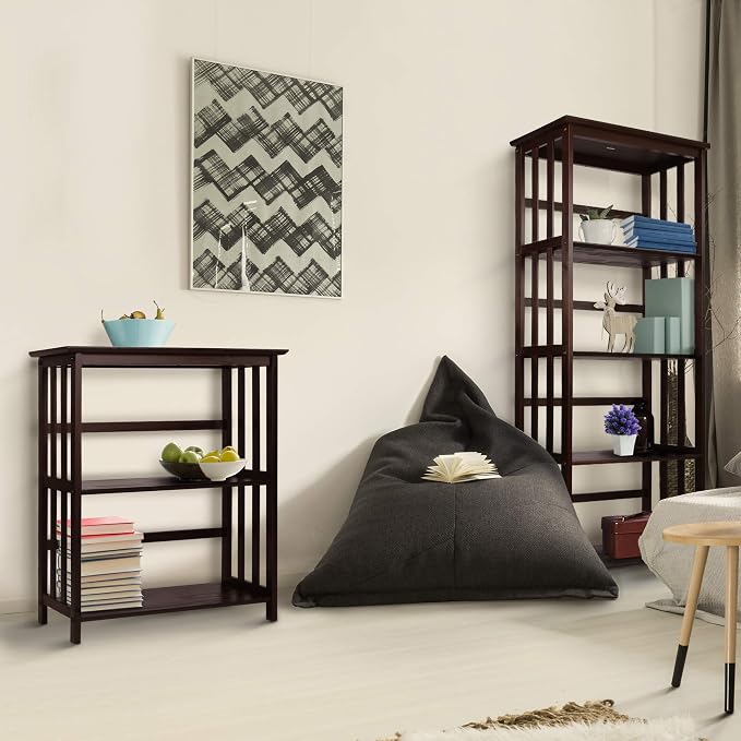 Casual Home Mission Style 5-Shelf Bookcase, Espresso