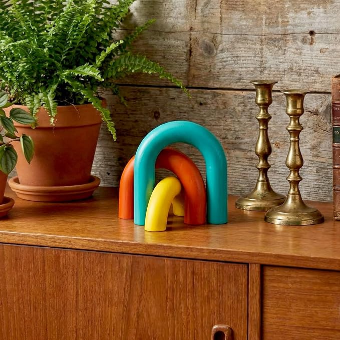 3 Pcs Mid Century Modern Decor Arch Decorative Statues Resin Home Decoration Minimalist Aesthetic Table Figurines for Home Desk Living Room Bookshelf Tabletop MCM Office Decor