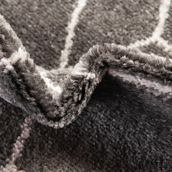 Unique Loom Trellis Frieze Collection Area Rug - Geometric (3' Square, Dark Gray/ Ivory)