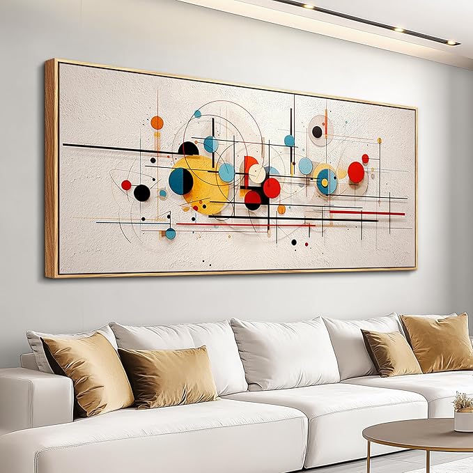 hyidecorart Large Framed Wall Art For Living Room Abstract Wall Decor Bedroom Artwork For Office Inspiration Colorful Bedroom Pictures Canvas Prints Wall Painting Hanging Modern Home Decor 72" x 32"