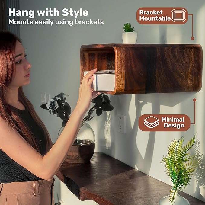 Wooden Cube Storage Stackable Organizer, Bookcase for Bedroom, Livingroom, Dormroom, Home Office, Studyroom, Home Decor and Contemporary Spaces (Walnut | Pack of 2)