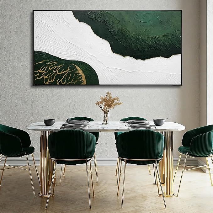 SOUGUAN Gold Foil Wood Wall Art Abstract Canvas Paintings Textured Artwork 29"x58" Large Pictures for Living Room Dining Room Office
