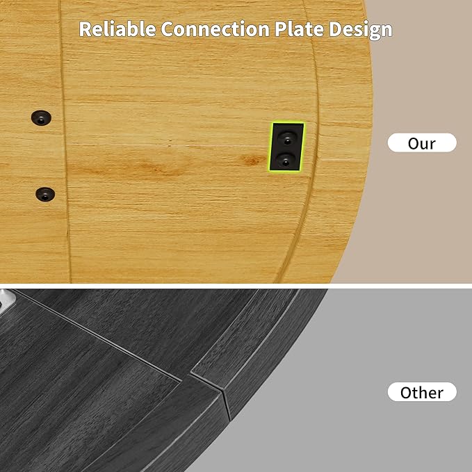 iPormis 47-Inch Round Dining Table for 4-6 People, Circle Dinner Table with Wooden Legs and A Stable Round Pedestal Base, Space Saving Wooden Kitchen and Dining Room Table, Oak (Table Only)