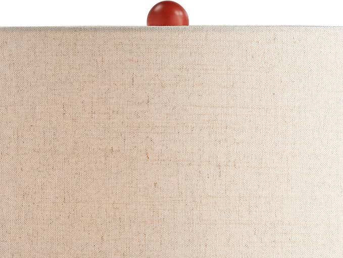 360 Lighting Brice Mid Century Modern Accent Table Lamp 23" High Ivory Ceramic Wood Neck Off White Tapered Drum Shade for Bedroom Living Room House Home Bedside Nightstand Office Family