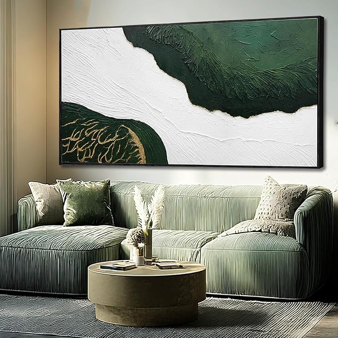 SOUGUAN Gold Foil Wood Wall Art Abstract Canvas Paintings Textured Artwork 29"x58" Large Pictures for Living Room Dining Room Office