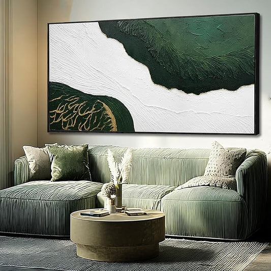SOUGUAN Gold Foil Wood Wall Art Abstract Canvas Paintings Textured Artwork 29"x58" Large Pictures for Living Room Dining Room Office