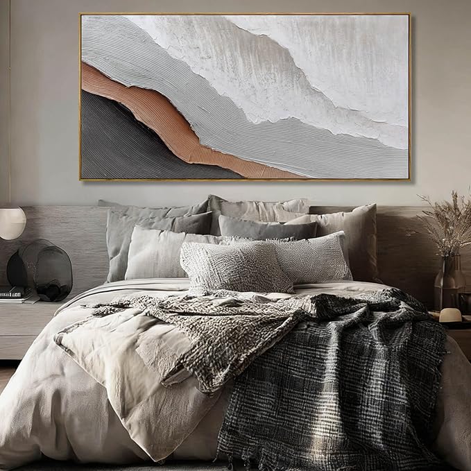 SOUGUAN Beach Canvas Wall Art Modern Artwork Simple Decorative Painting 29"x58" Large Pictures for Bedroom Office Decorations