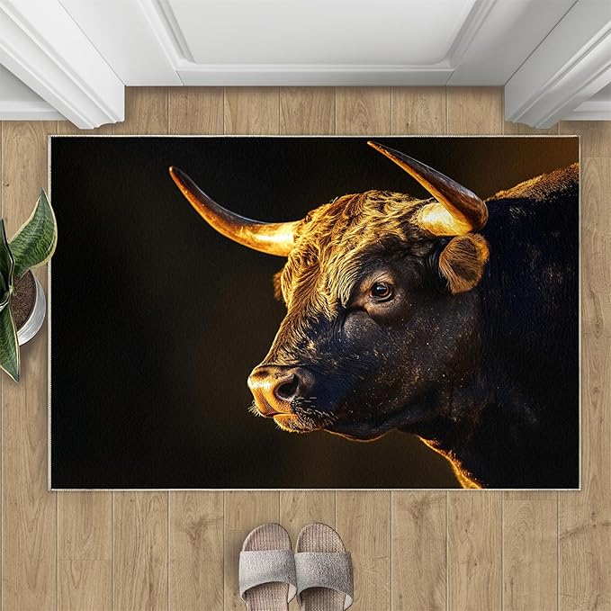 Highland Cow Rug - Home Decor & Gifts, 3x4 Area Rug, Animal Rugs for Living Room, Cow Washable Rugs for Bedroom, Non Slip Indoor Carpet, Soft & Low-Pile
